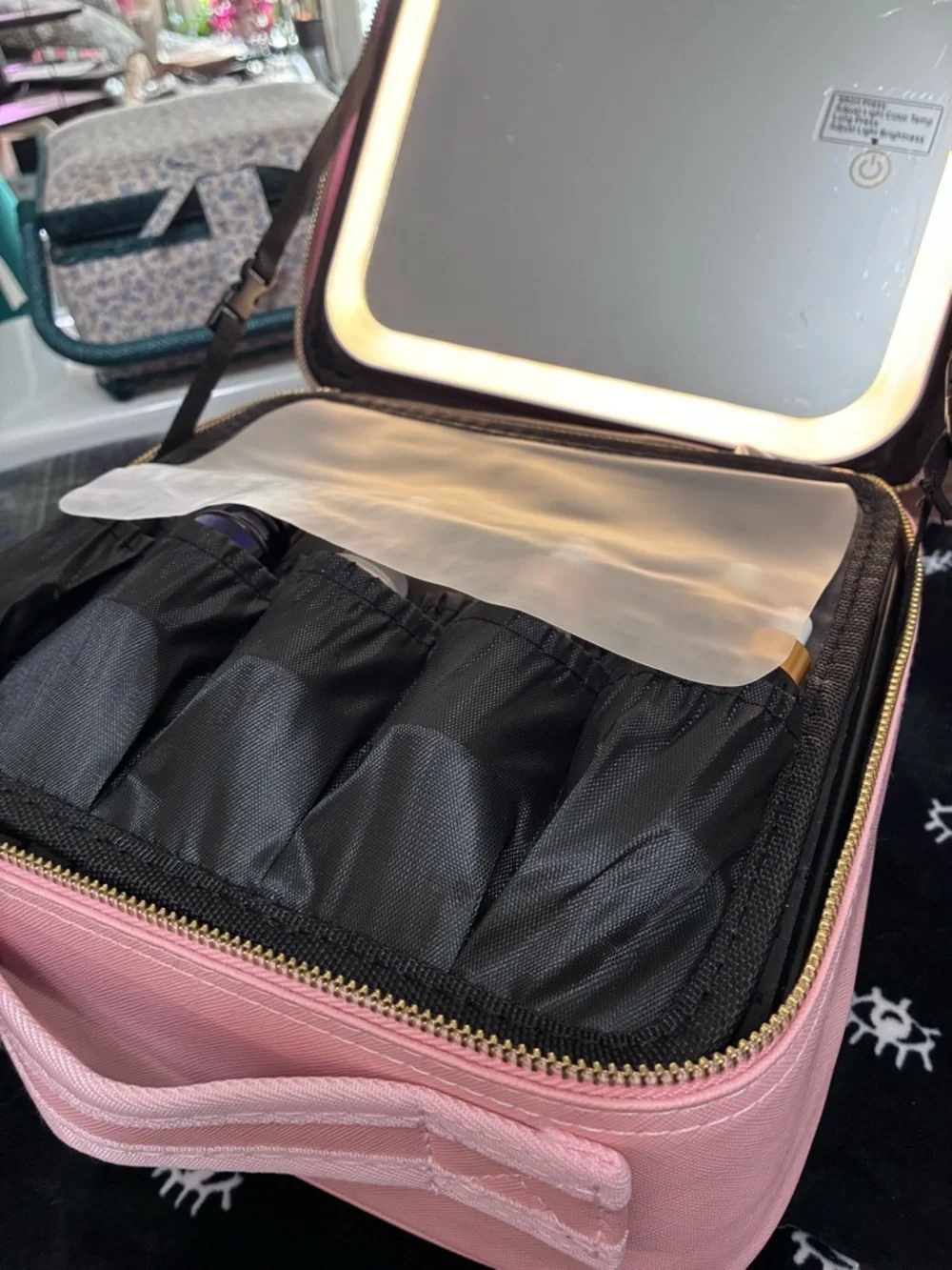 Pink Travel Makeup & Skincare Organizer Case